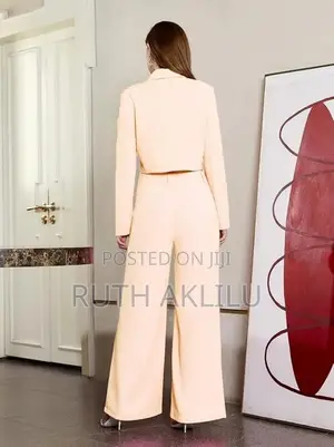 Women’S Solid Relaxed Fit Full Sleeve Co-Ord Blazer and Trouser Set