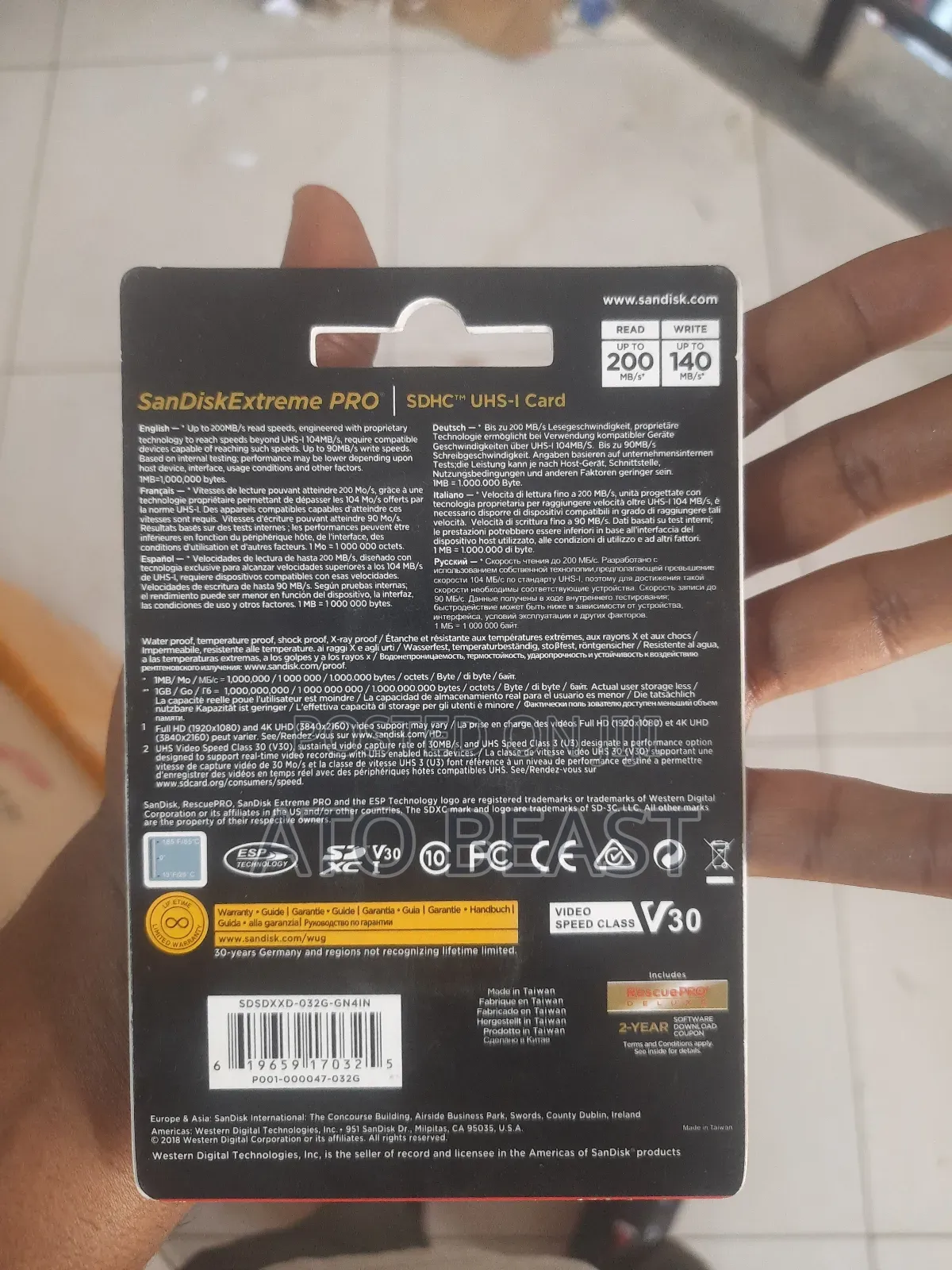 Sandisk Extreme Pro 32 Gb SDHC Uhs-I Card