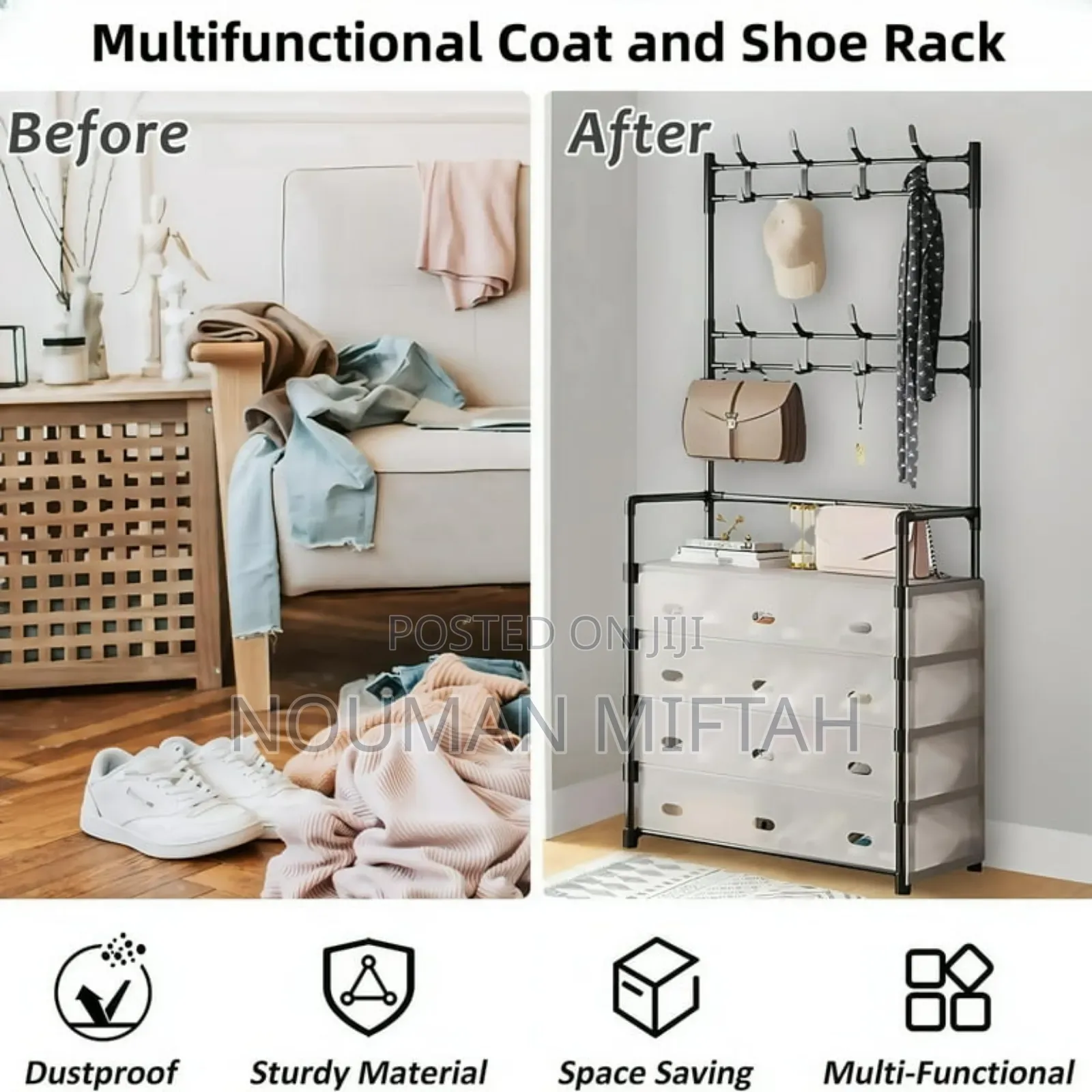 Multifunctional Shoes and Hat Rack