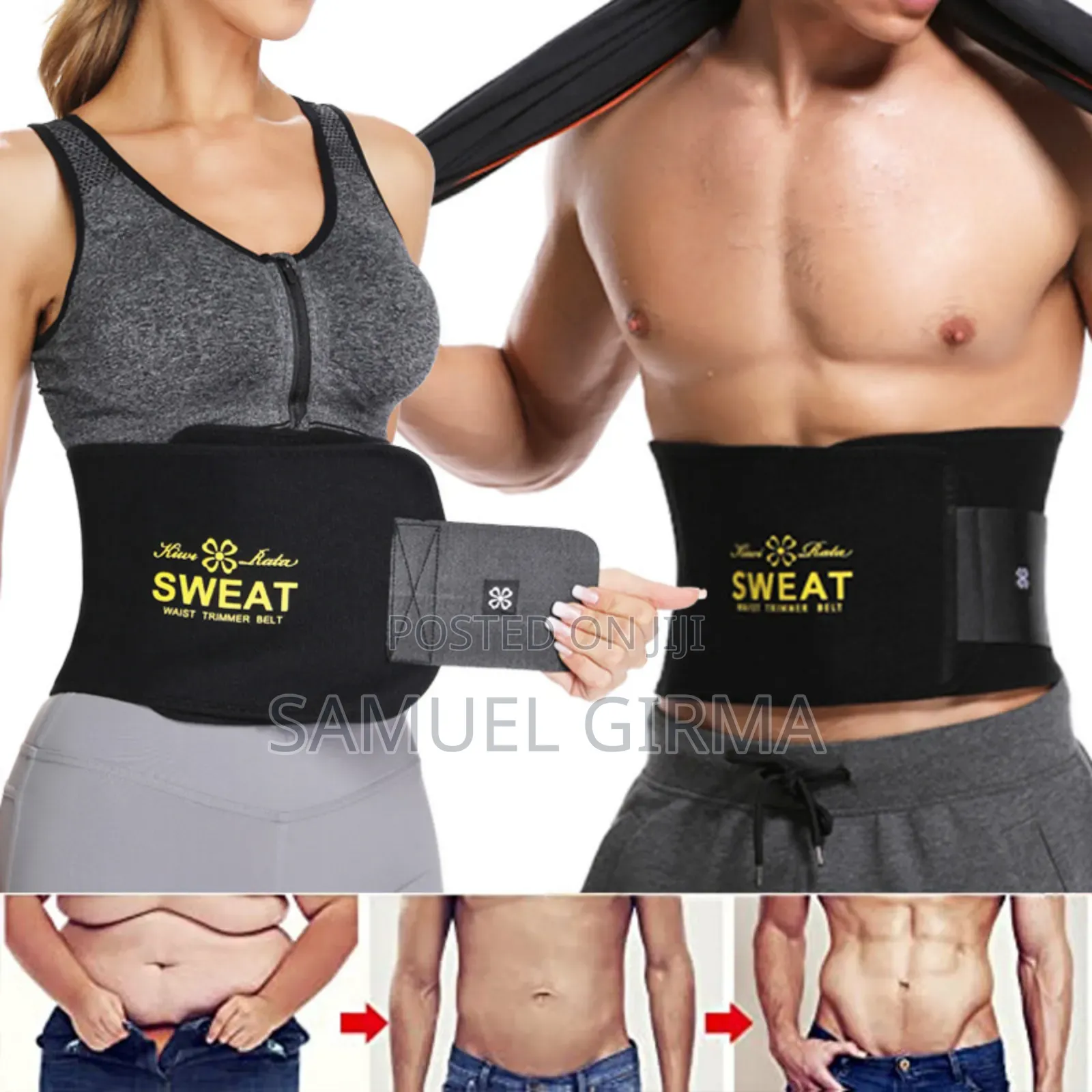 Free Size Sweet Sweat Waist Trimmer For Men Women