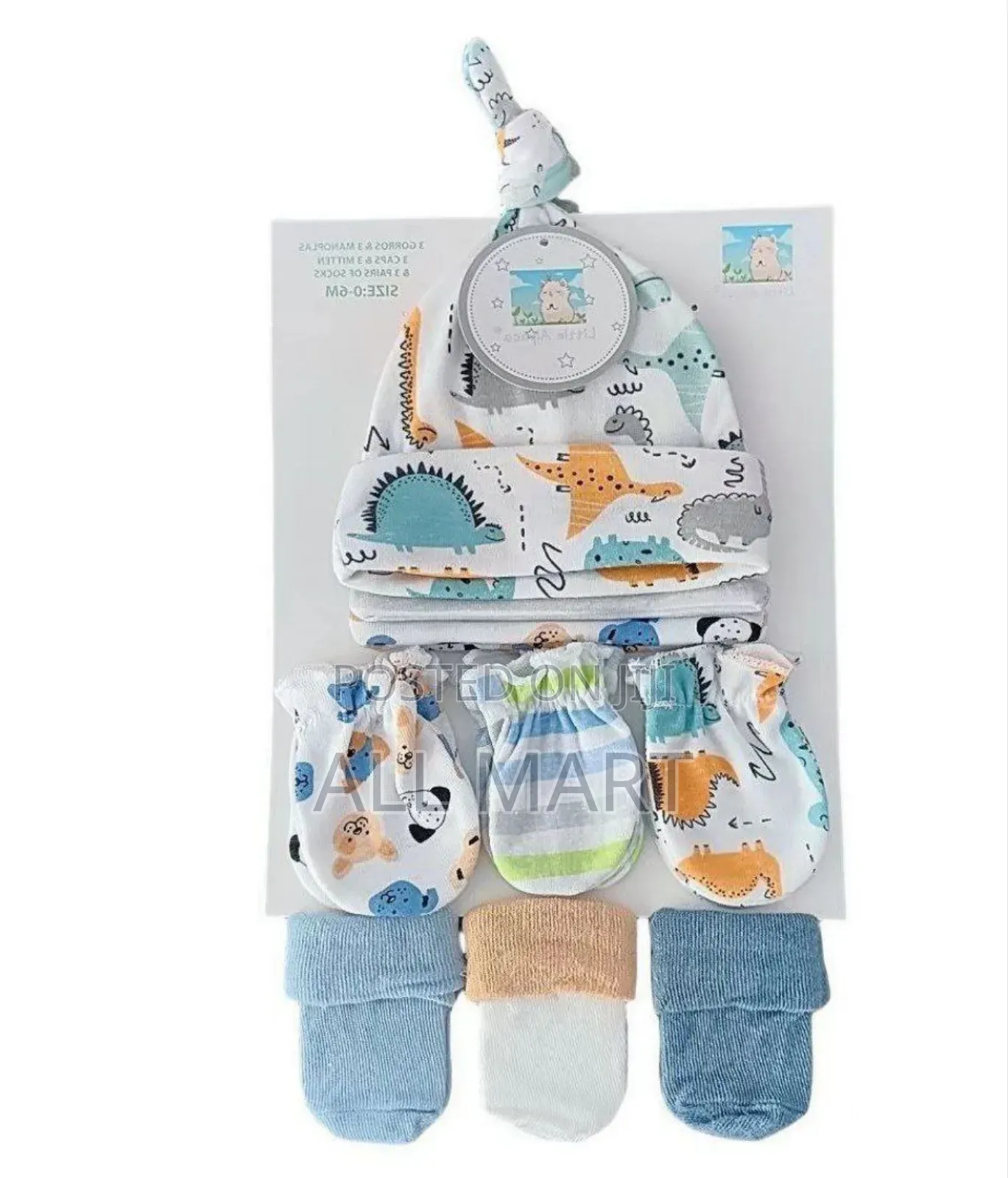 ቆንጆ ኳሊቲ 9pc ( 3 Caps 3 Mitten 3 Pairs of Socks )