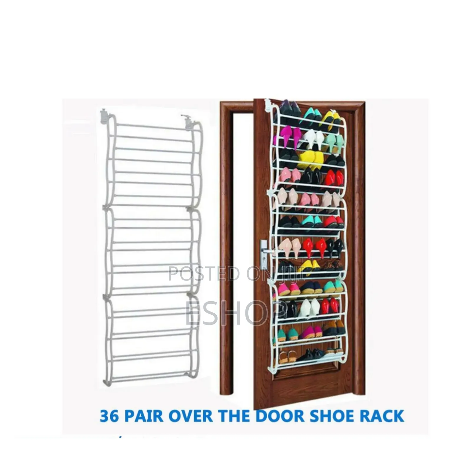Durable Mesh Over-the-Door Rack - 36 Pair Capacity