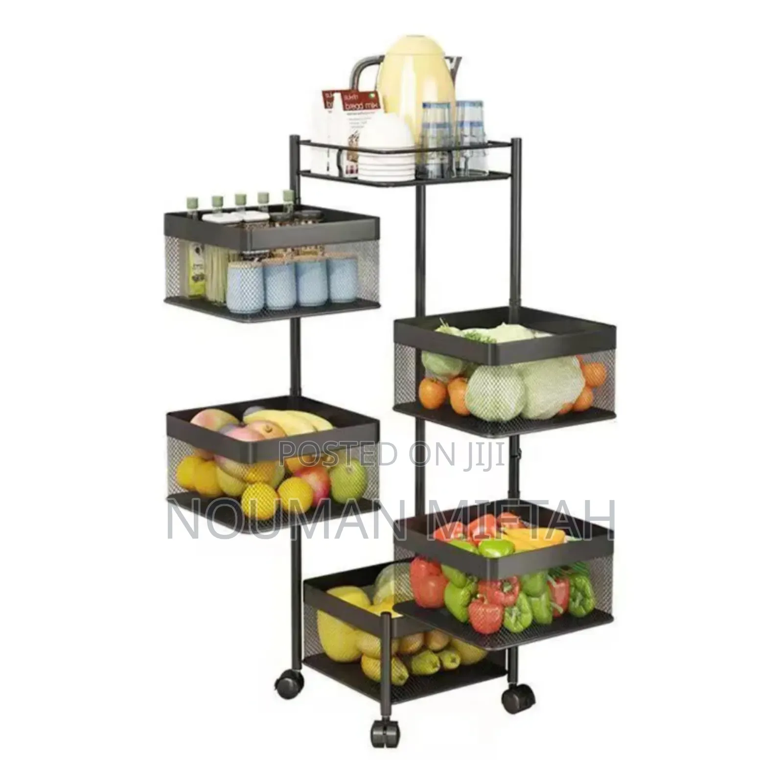 Moveable and Rotatable Kitchen Storage Rack