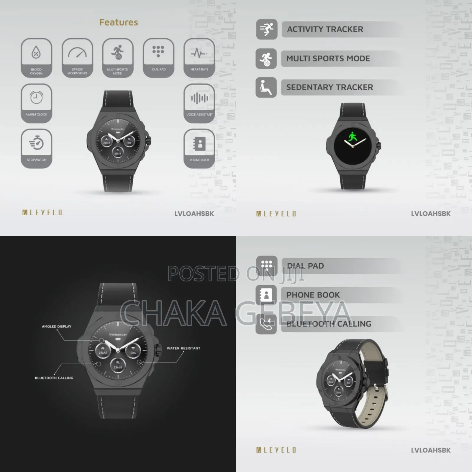 Levelo Oak Hybrid Smartwatch - Classic Design + Amoled Display
