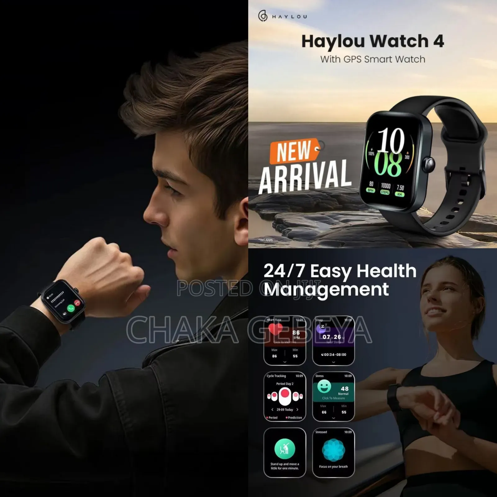 The Ultimate Fitness Smartwatch - Big Screen, Long Life Waterproof