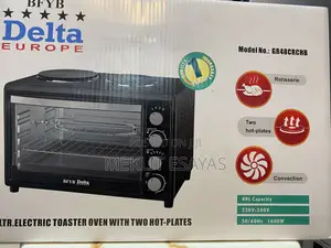 Photo - Delta Europe 48l Electric Toaster Oven With Two Hot Plates.
