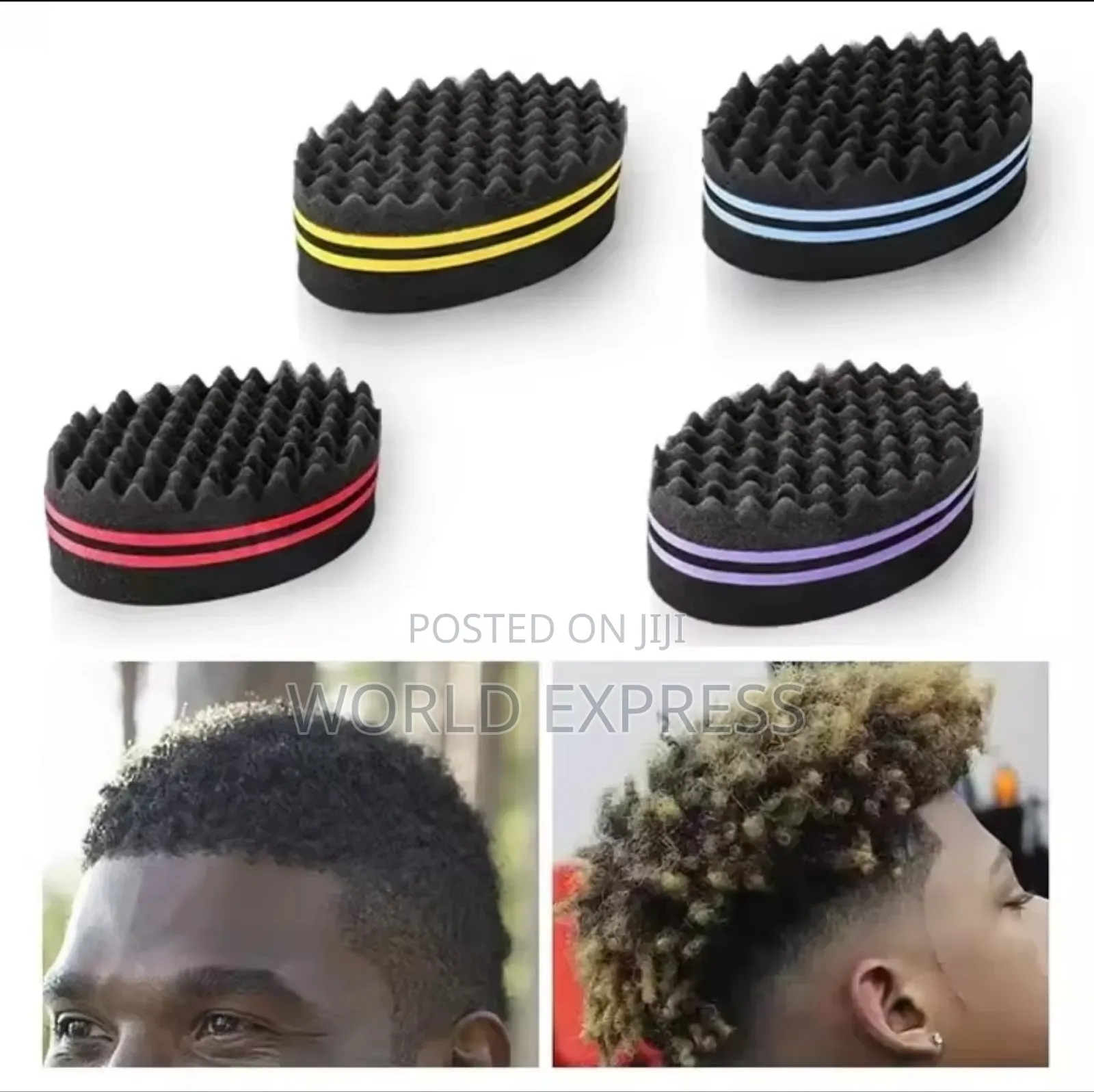 Double-Side Magic Twist Hair Brush Sponge Brush Natural Afro Ciol Wave