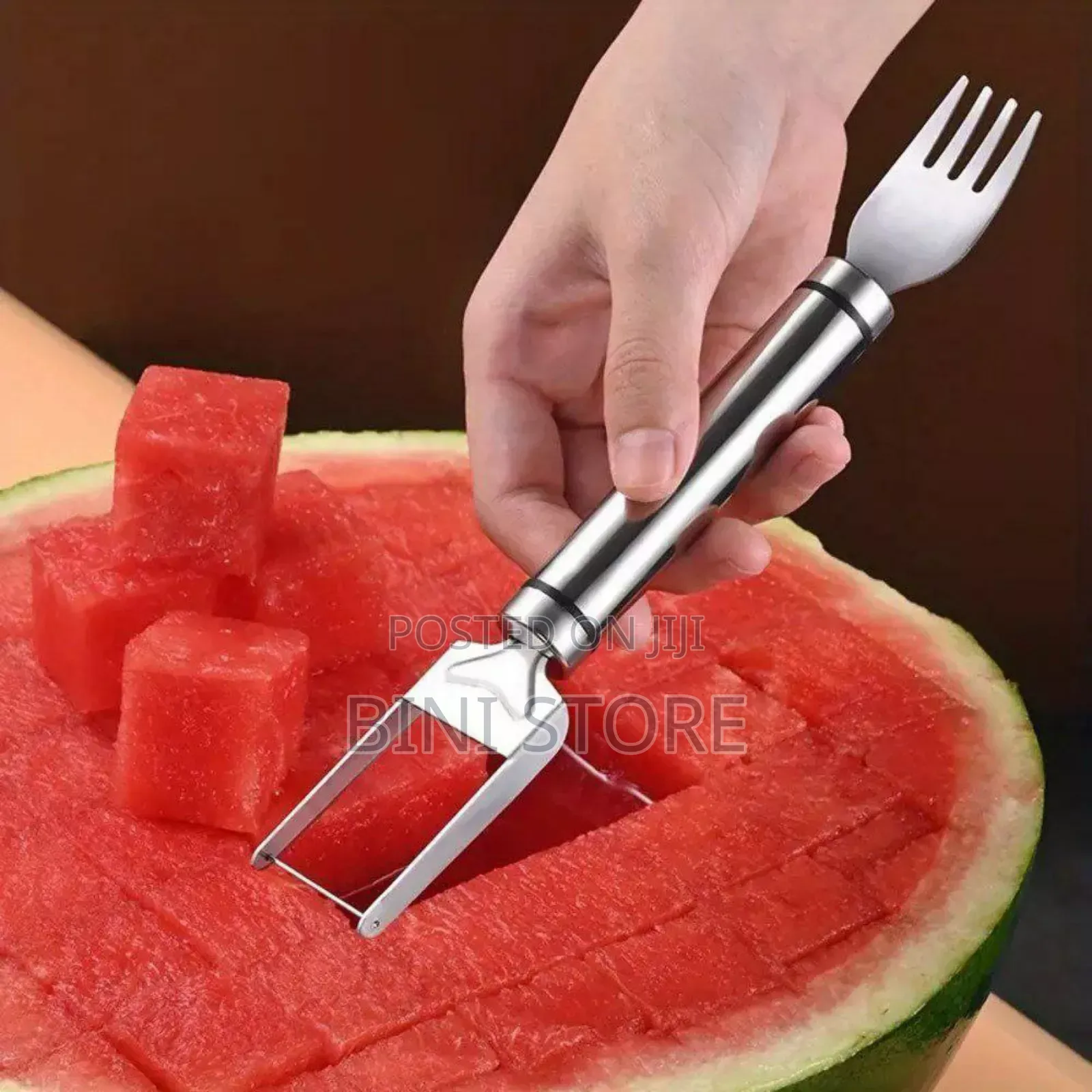 2-in-1 Stainless Steel Watermelon Cutter And Fork Slicer Tool.