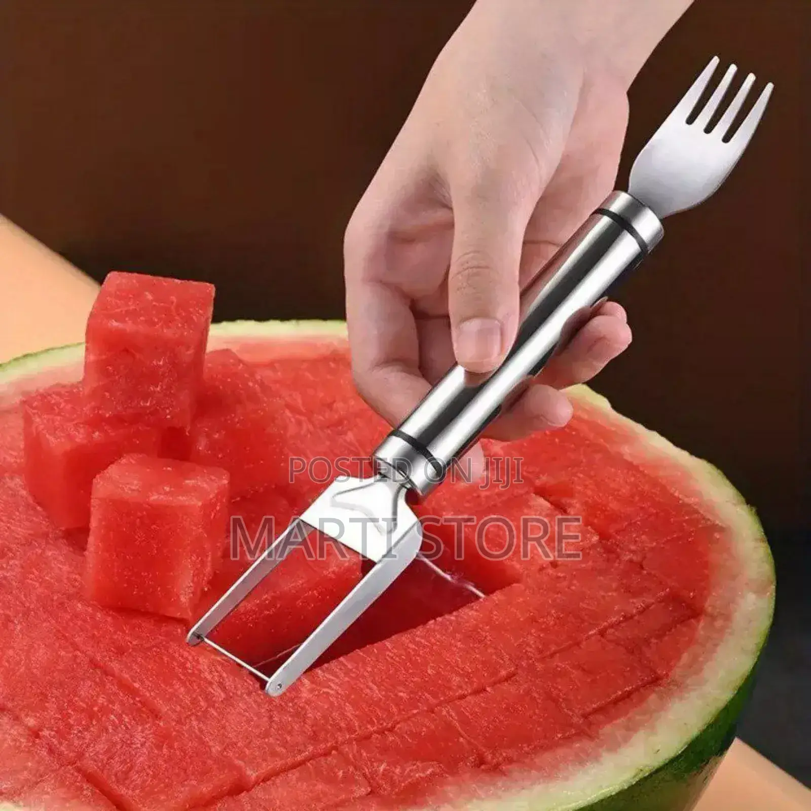 2-in-1 Stainless Steel Watermelon Cutter And Fork Slicer Tool.