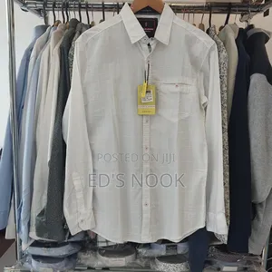 Photo - Men’S White Long-Sleeve Button-Up Shirt