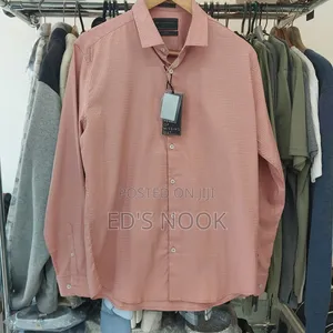 Photo - Men’S Peach Long-Sleeve Button-Up Shirt – Clean