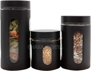 Pasta Cereals Storage Jar Set - Thick Glass - Complete Set