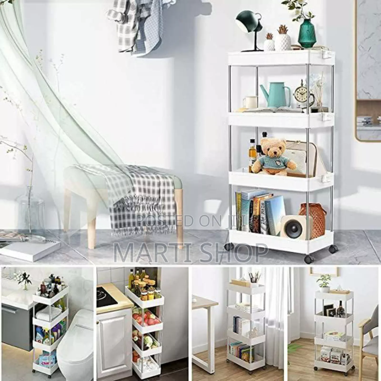 4-layer Movable Kitchen Storage Rack/Shelf