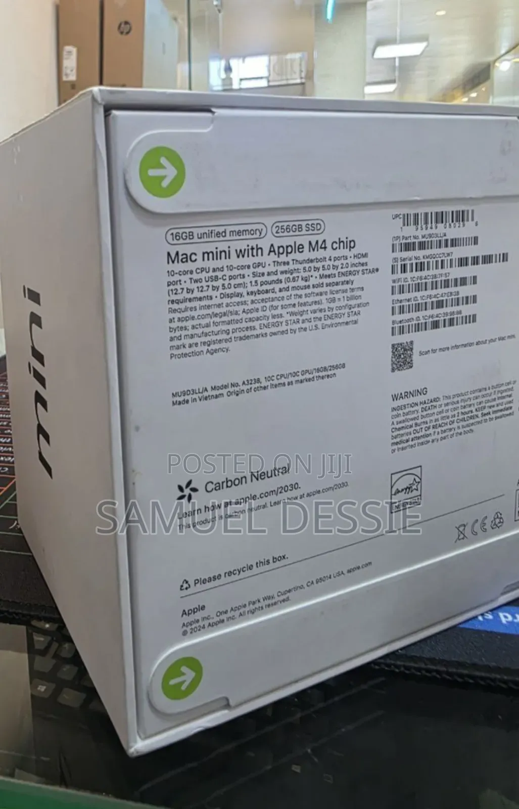 New Desktop Computer Apple Mac Mini M4 16GB Apple M4 SSD 256GB