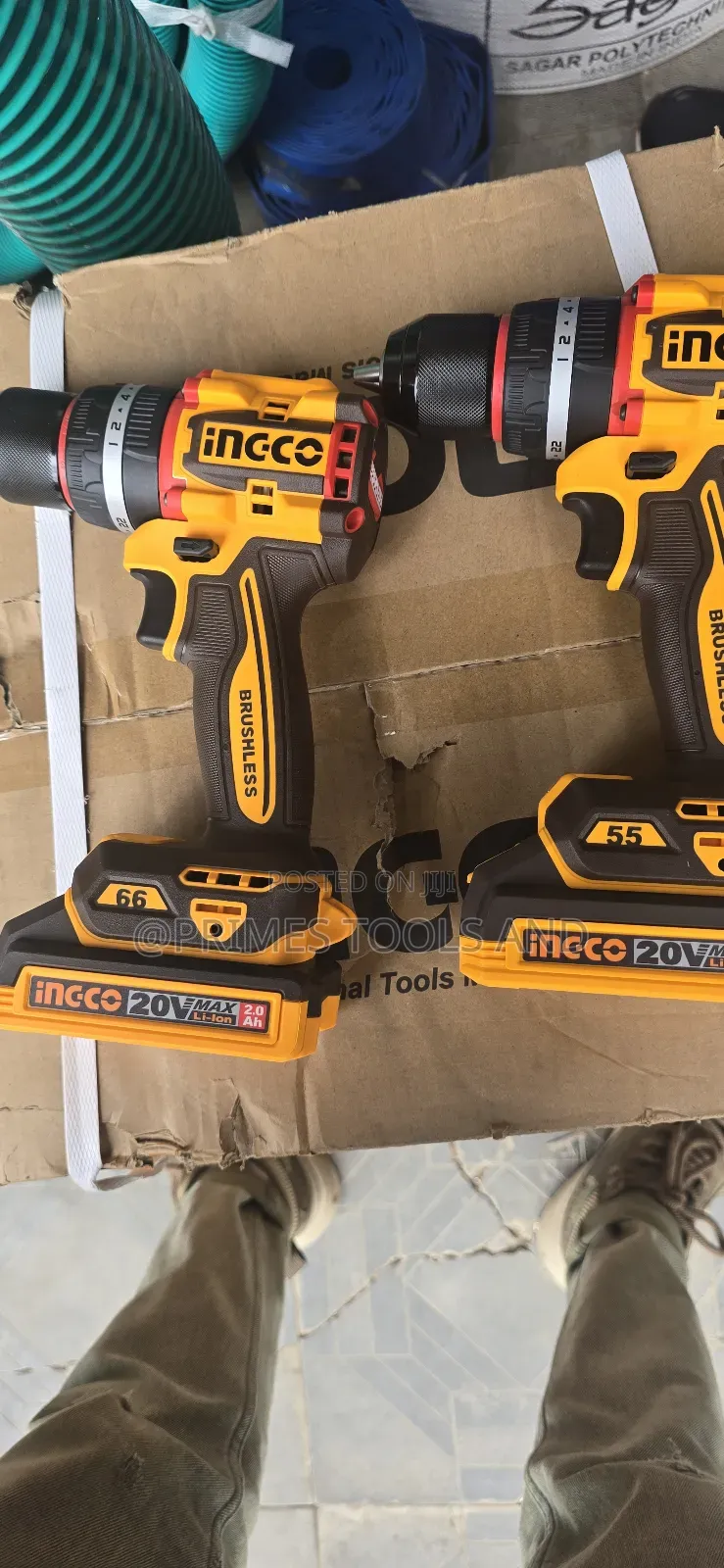 Ingco 20v Brushless ዲሪል (2.0ah 5.5ah) –