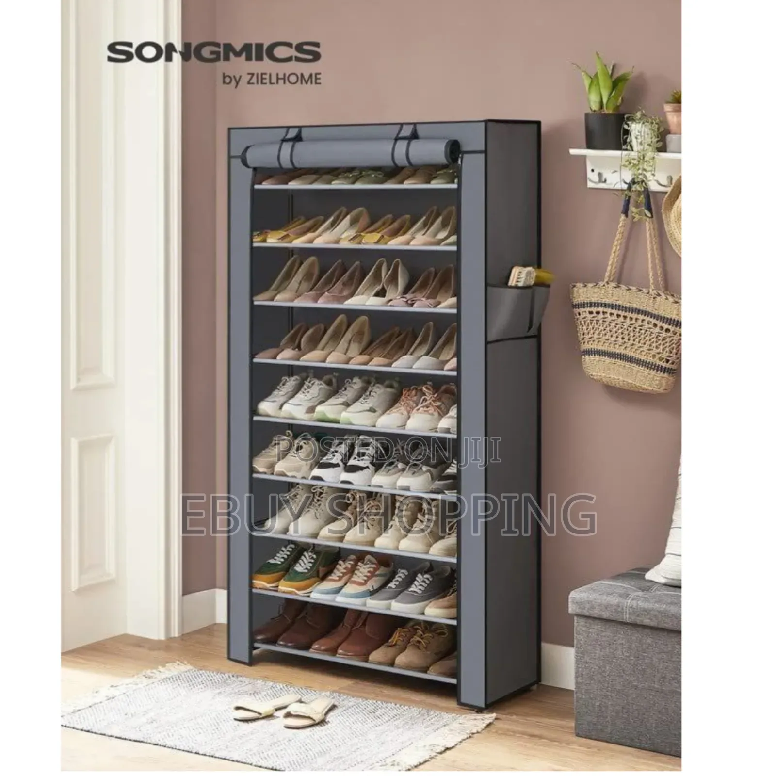 Sleek Sturdy Zip-Door Shoe Cabinet