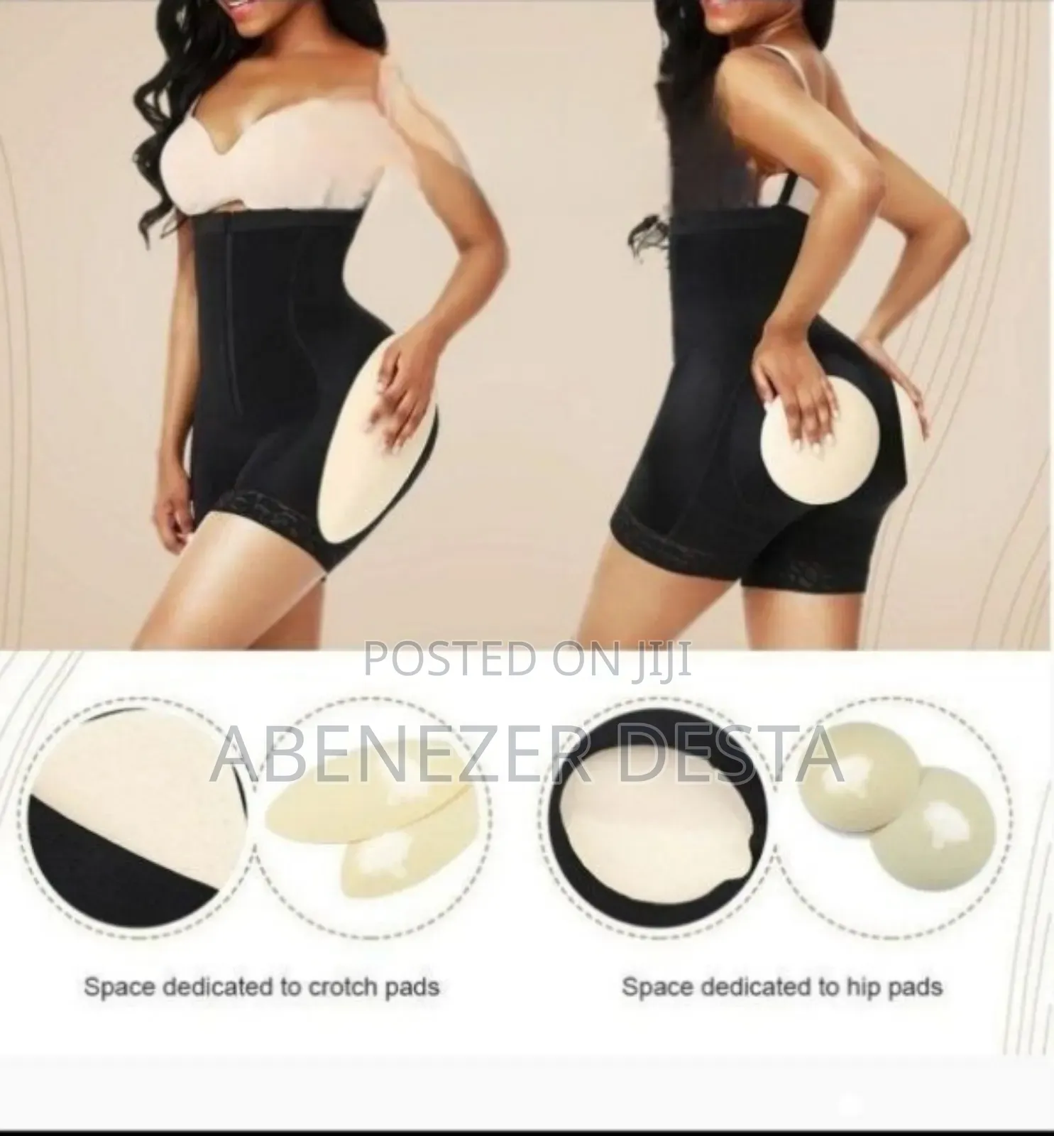 Extra Sponge Black Shapewear Bodysuit With Tummy Control