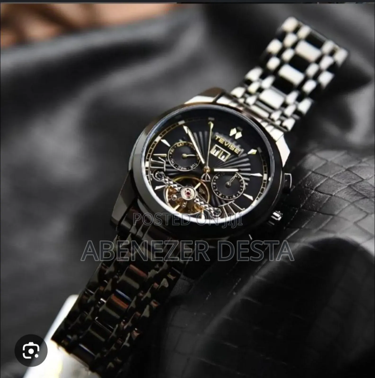 Tevise Automatic Mechanical Watch With a Stainless Steel Band