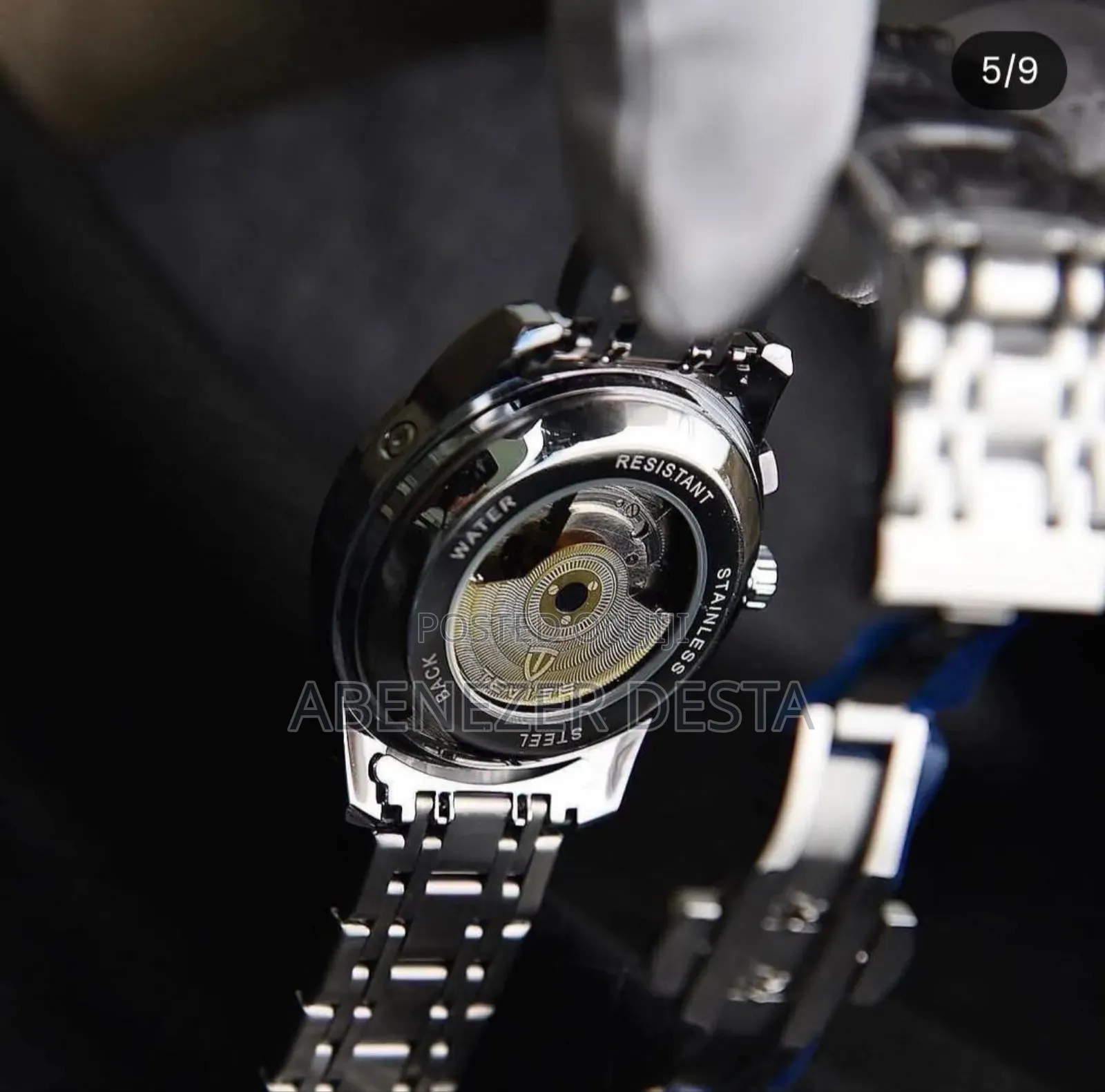 Tevise T9005a-F Automatic Mechanical Watch With a Blue Dial, Stainless