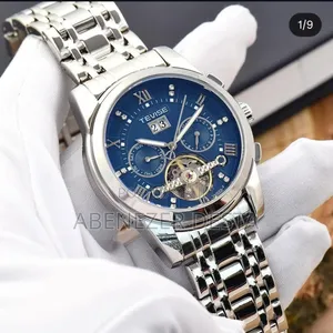 Tevise T9005a-F Automatic Mechanical Watch With a Blue Dial, Stainless