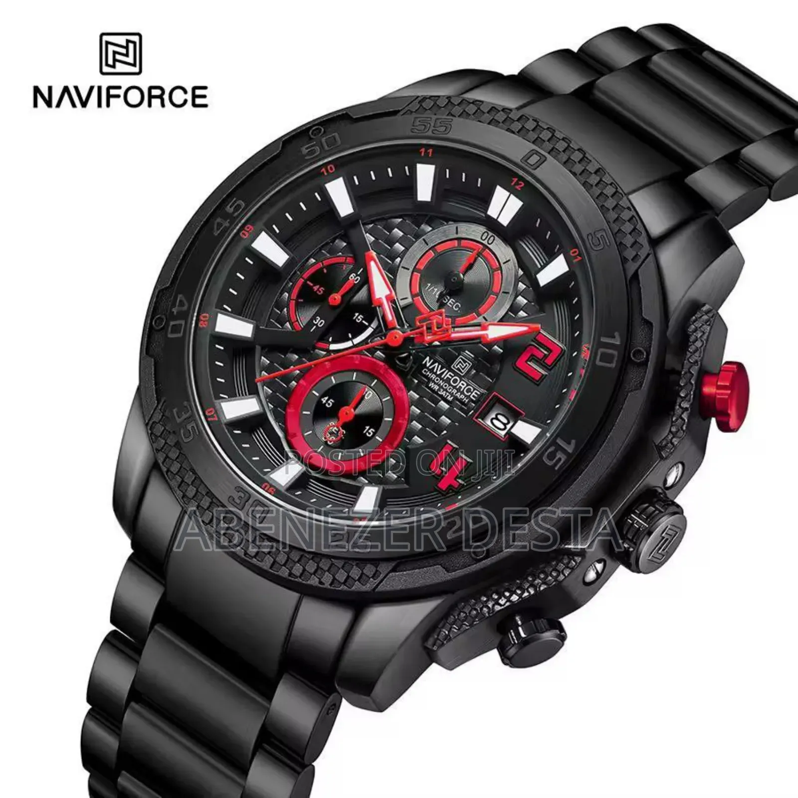 Naviforce Nf 8047 Ch Black Red for Men's Watch