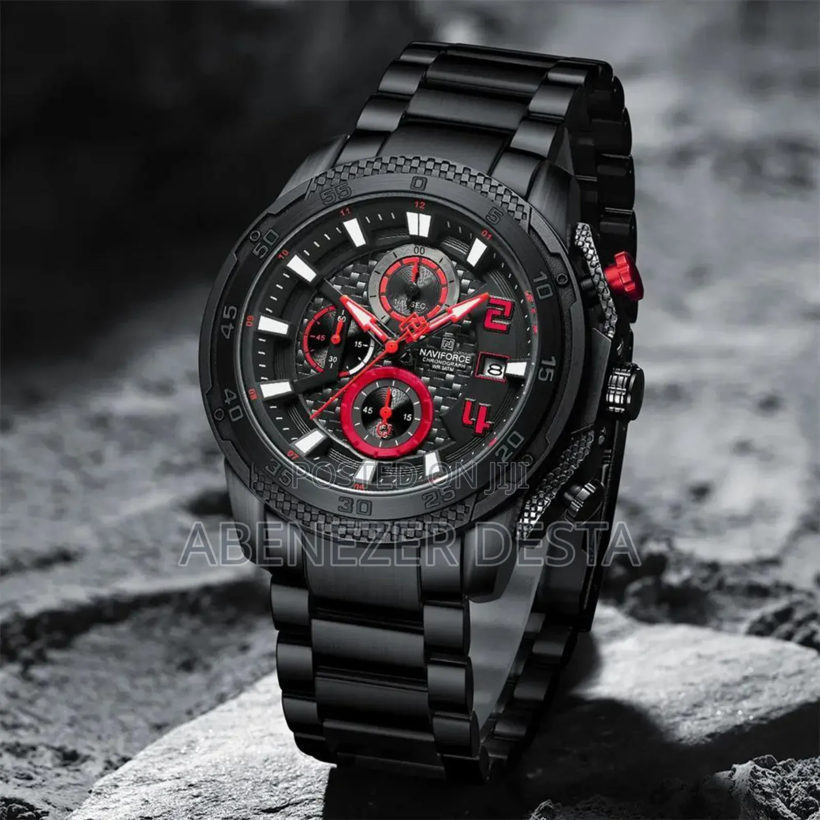 Naviforce Nf 8047 Ch Black Red for Men's Watch