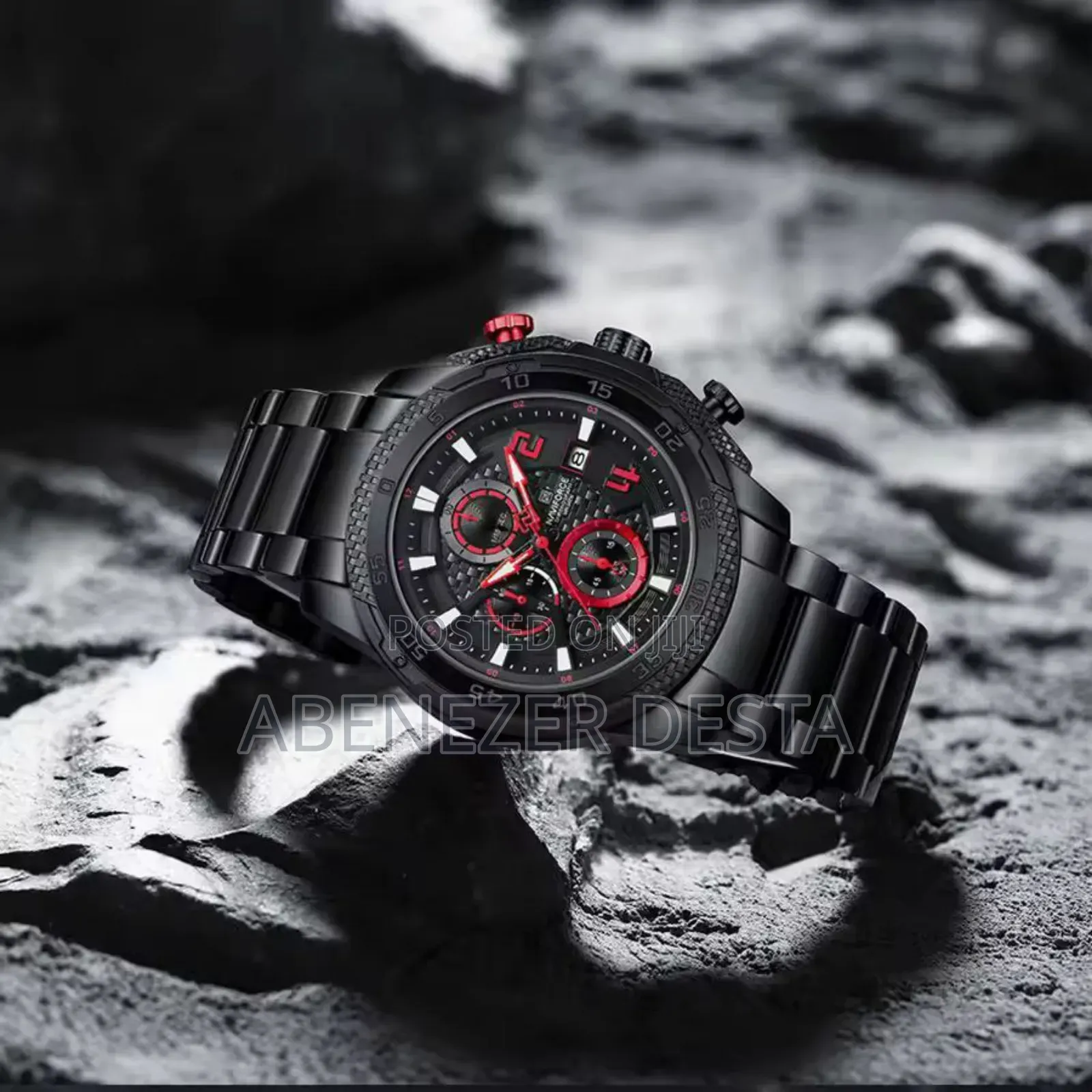 Naviforce Nf 8047 Ch Black Red for Men's Watch