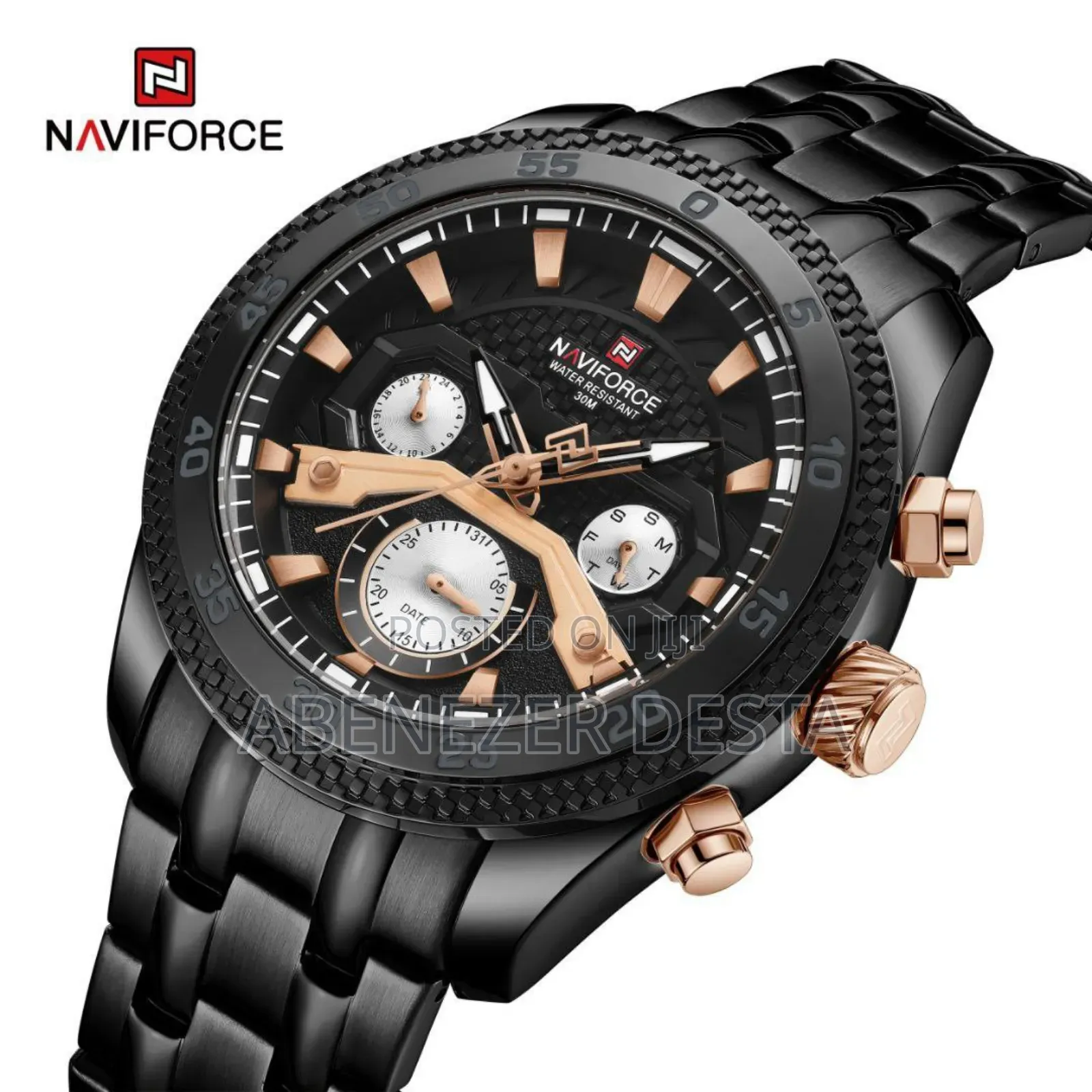 Naviforce 9222 Apex Wristwatch for Men's Business Style Luxury Black