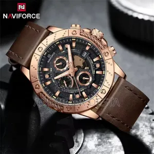 Naviforce Nf8055 Men Watch Luxury Brand Quartz Watches Genuine Leather