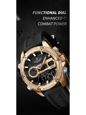 Nf9223 Black-Rosegold Silicone Strap Digi-Analog Mens Watch