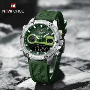 #Navi Force Unique Square Large Dial Sport Quartz Silicon Band Wrist