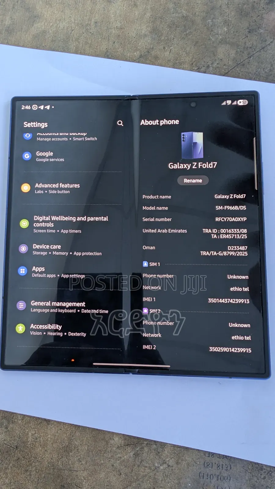 New Samsung Galaxy Z Fold7 512 GB Blue