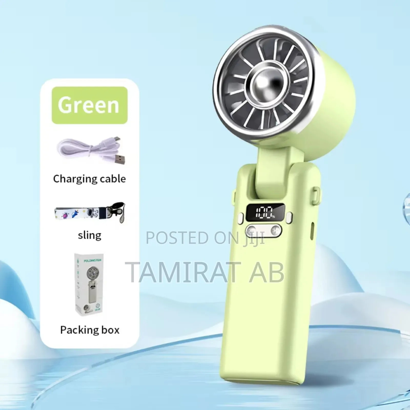 Lk99 Rechargeable Handheld Fan With Foldable Stand and Compact Size