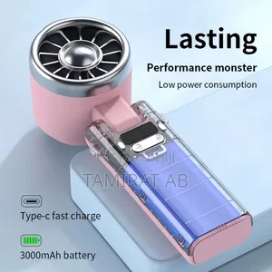 Lk99 Rechargeable Handheld Fan With Foldable Stand and Compact Size