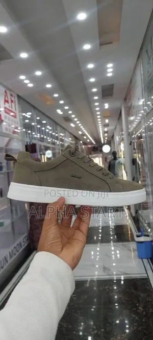 Boss High Master Quality Lather Smooth Flat Shoes for Gray Color