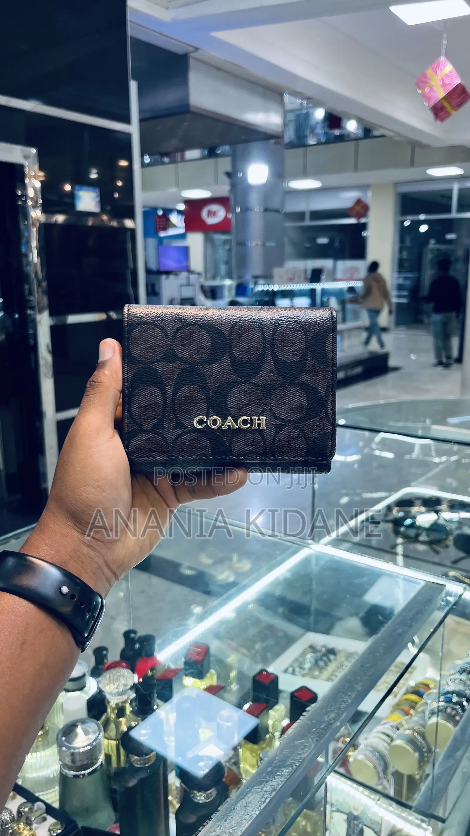 Original Leather Coach Mini Wallet