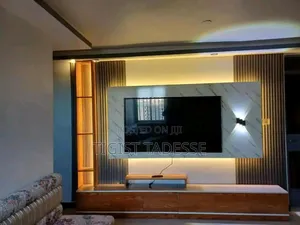 Modern Tv Unit With a Strong Frame Spacious Shelves for Accessories