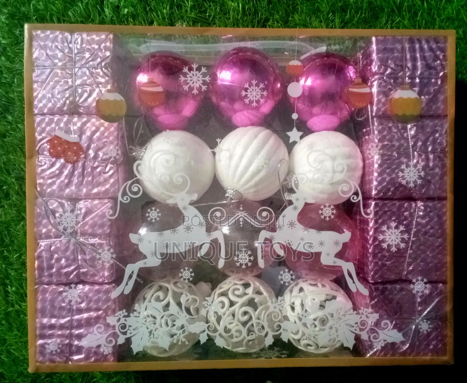 Pink White Ornament Gift Box - 24 PCS