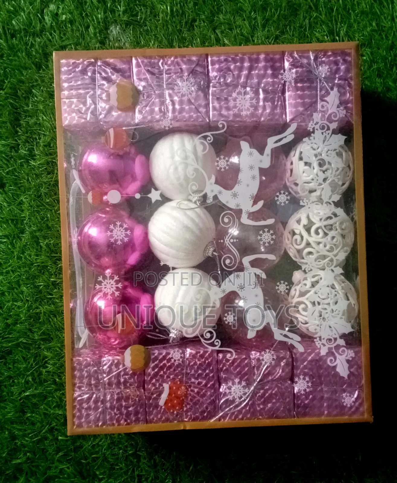 Pink White Ornament Gift Box - 24 PCS