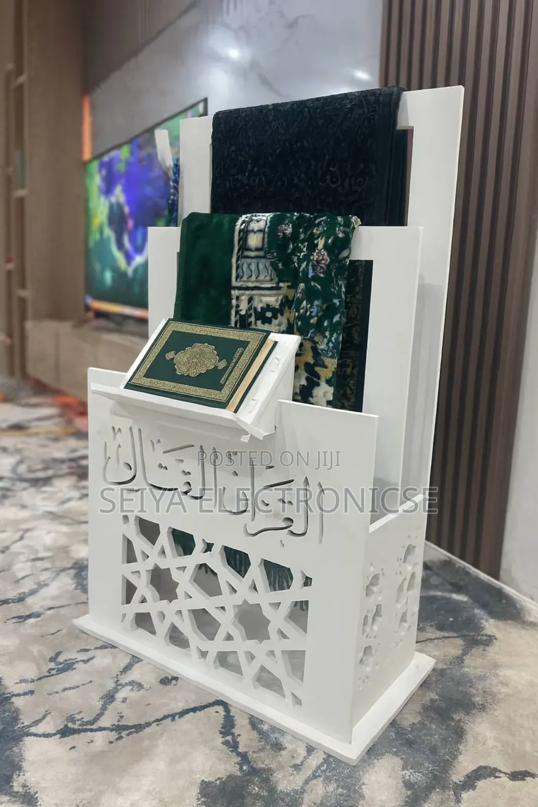 Wooden Prayer Rug Stand And Quran Holder.