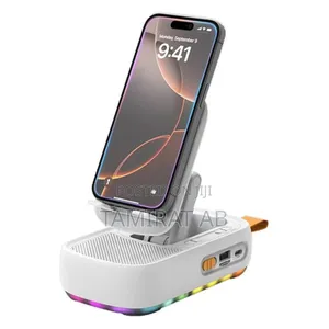 3-in-1 Foldable Phone Holder With Bluetooth Speaker Power Bank