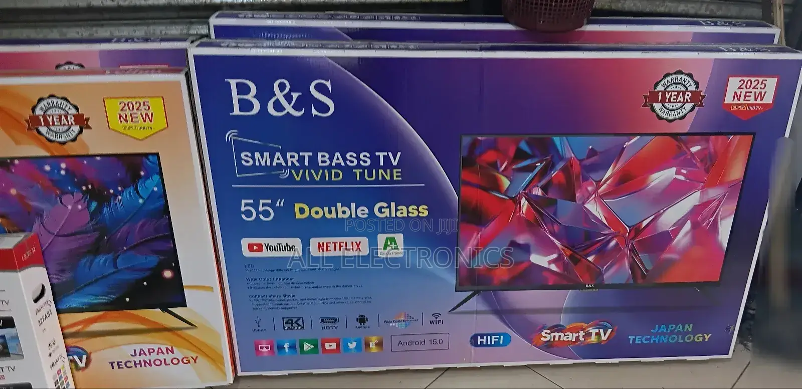 55 Inch B S New 2025 Double Glass Tv