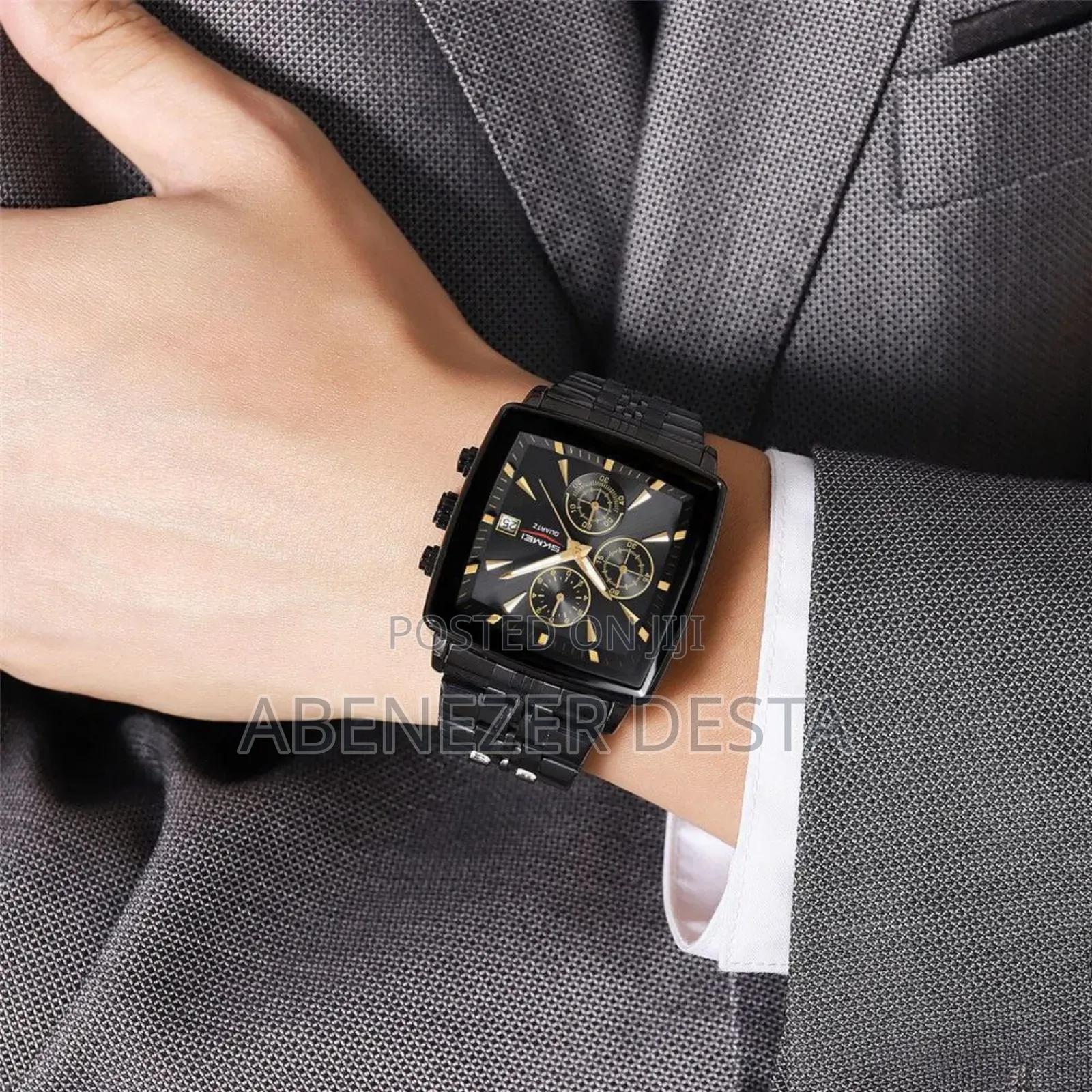 Stainless Steel Skmei Men's Quartz Chronograph With a Square Black