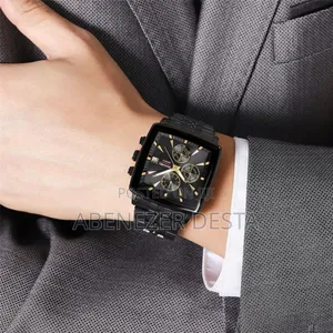 Stainless Steel Skmei Men's Quartz Chronograph With a Square Black