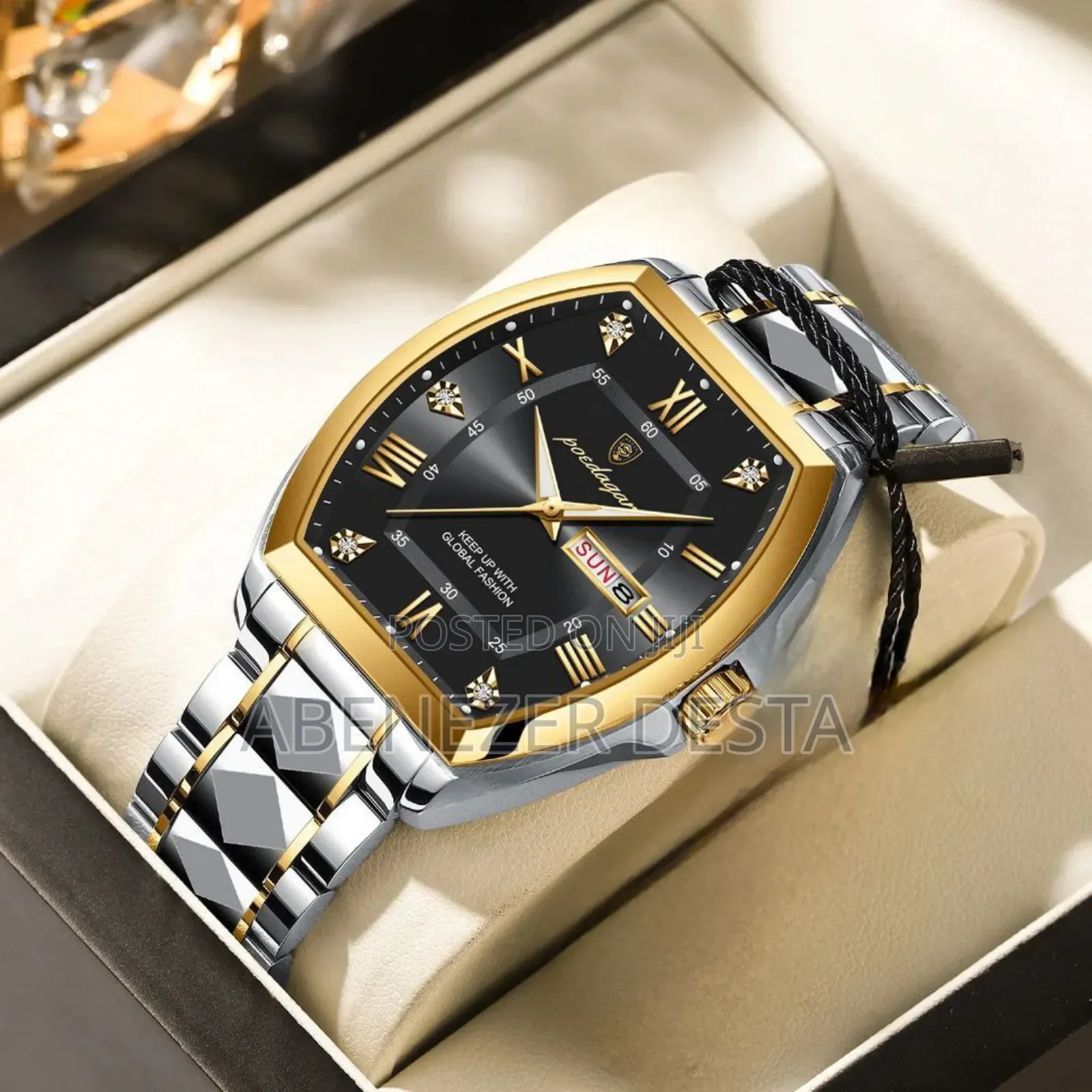 Silver by Black Poedagar Luxury Stainless Steel Men's Quartz Watch