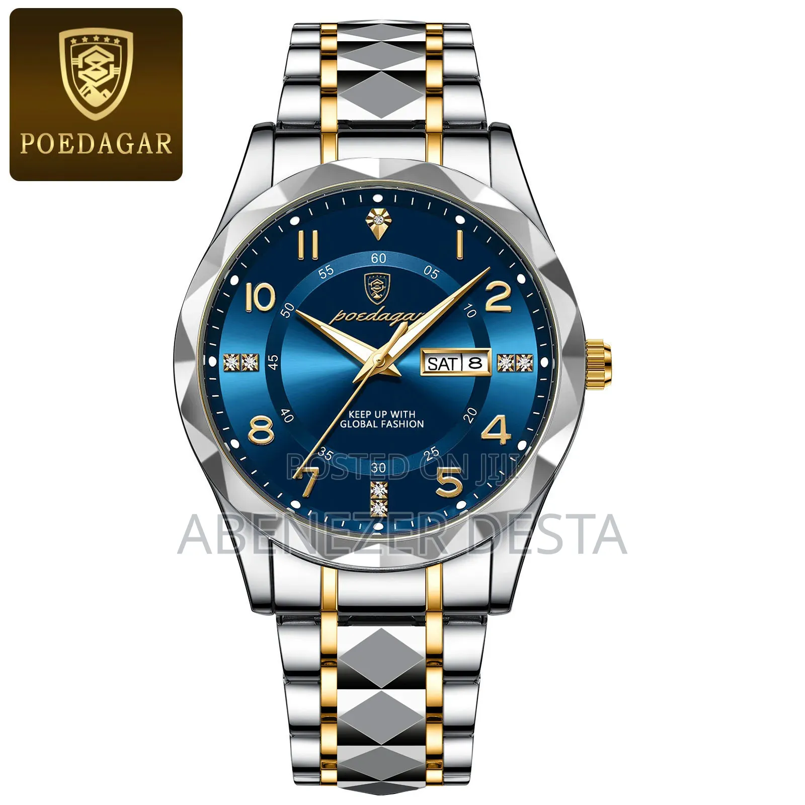 Blue Poedagar Men's Luxury Quartz Watch With a Stainless Steel Band,
