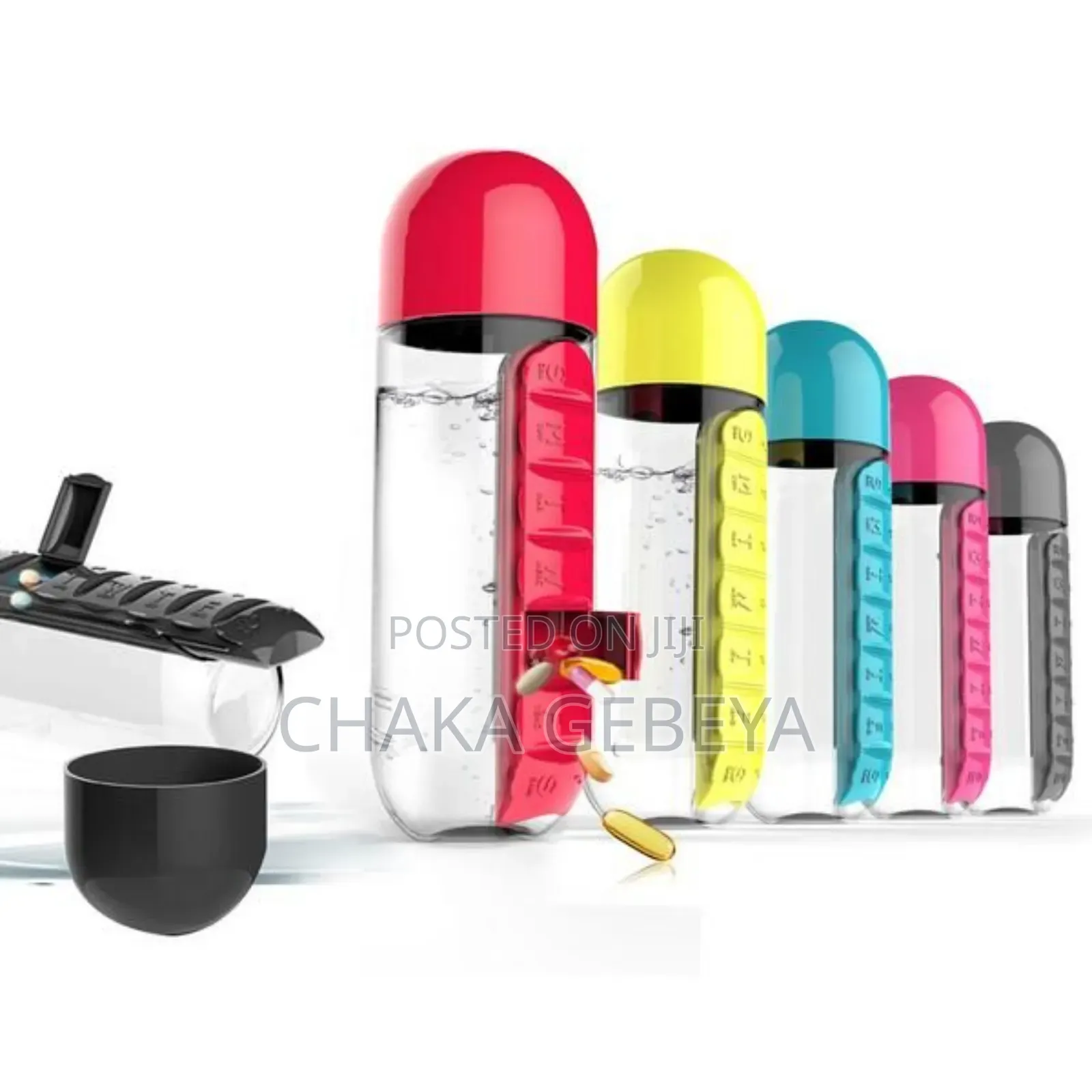Travel Medicine Water Bottle Organizer -7 Compartments - Health Safe