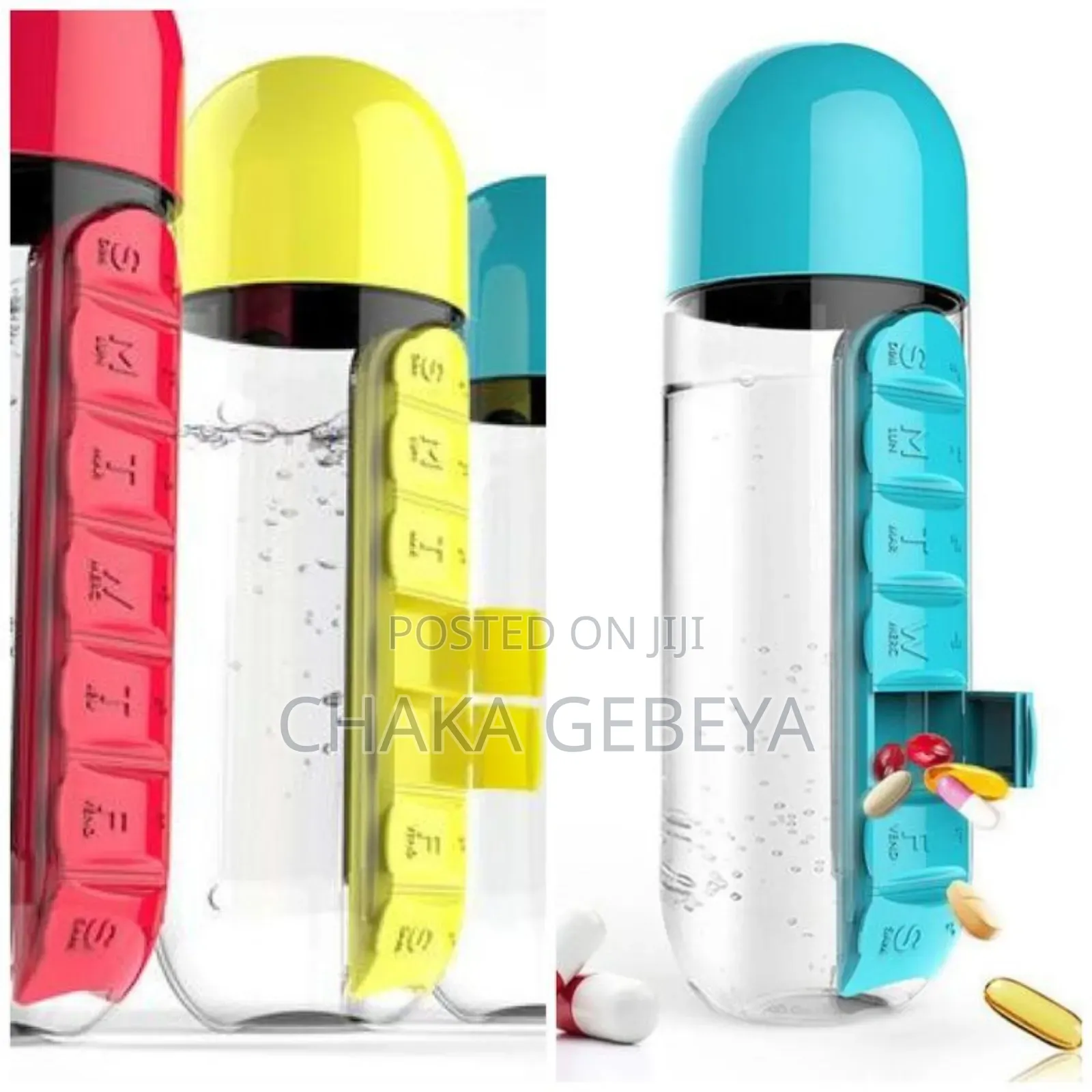 Travel Medicine Water Bottle Organizer -7 Compartments - Health Safe
