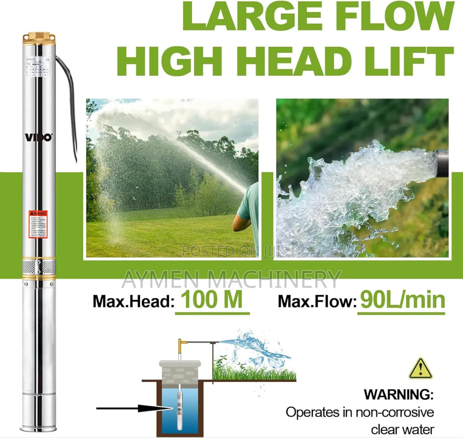 Deep Well Submersible Pump 1hp ሸንበቆ ፓምፕ