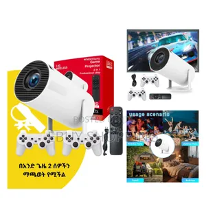 Photo - Immersive 130-Inch Gaming: Smart Projector With Dual-Player Support